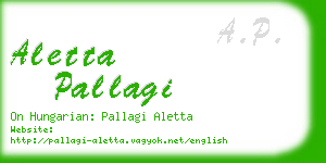 aletta pallagi business card